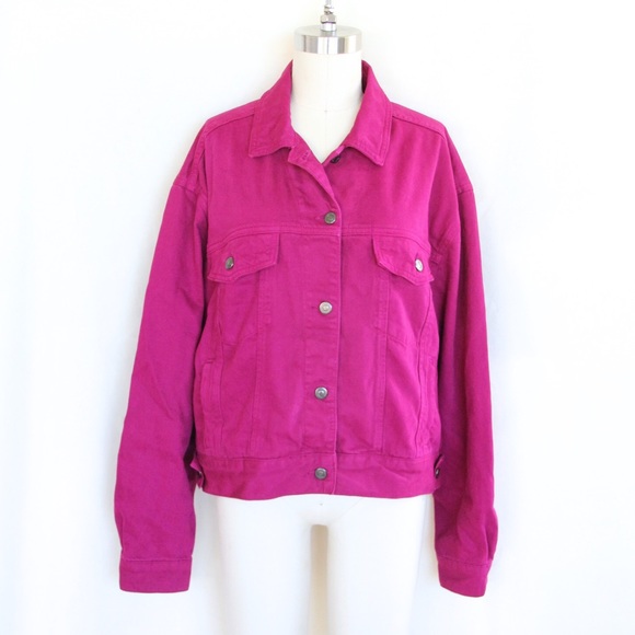 topshop raspberry denim jacket